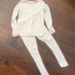 Cuddl Duds White and Pink Kids Pajama Set